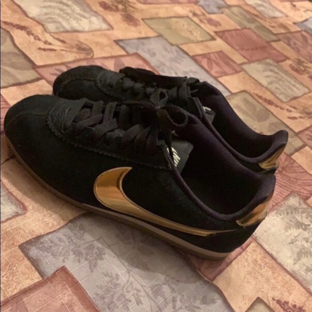 Nike Cortez Black and Gold